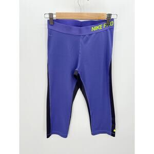 Nike Pro Purple Base Layer Caprim Pants Cropped Compression Womens Size Medium